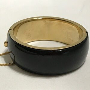 Vintage Black Enamel Bangle Bracelet